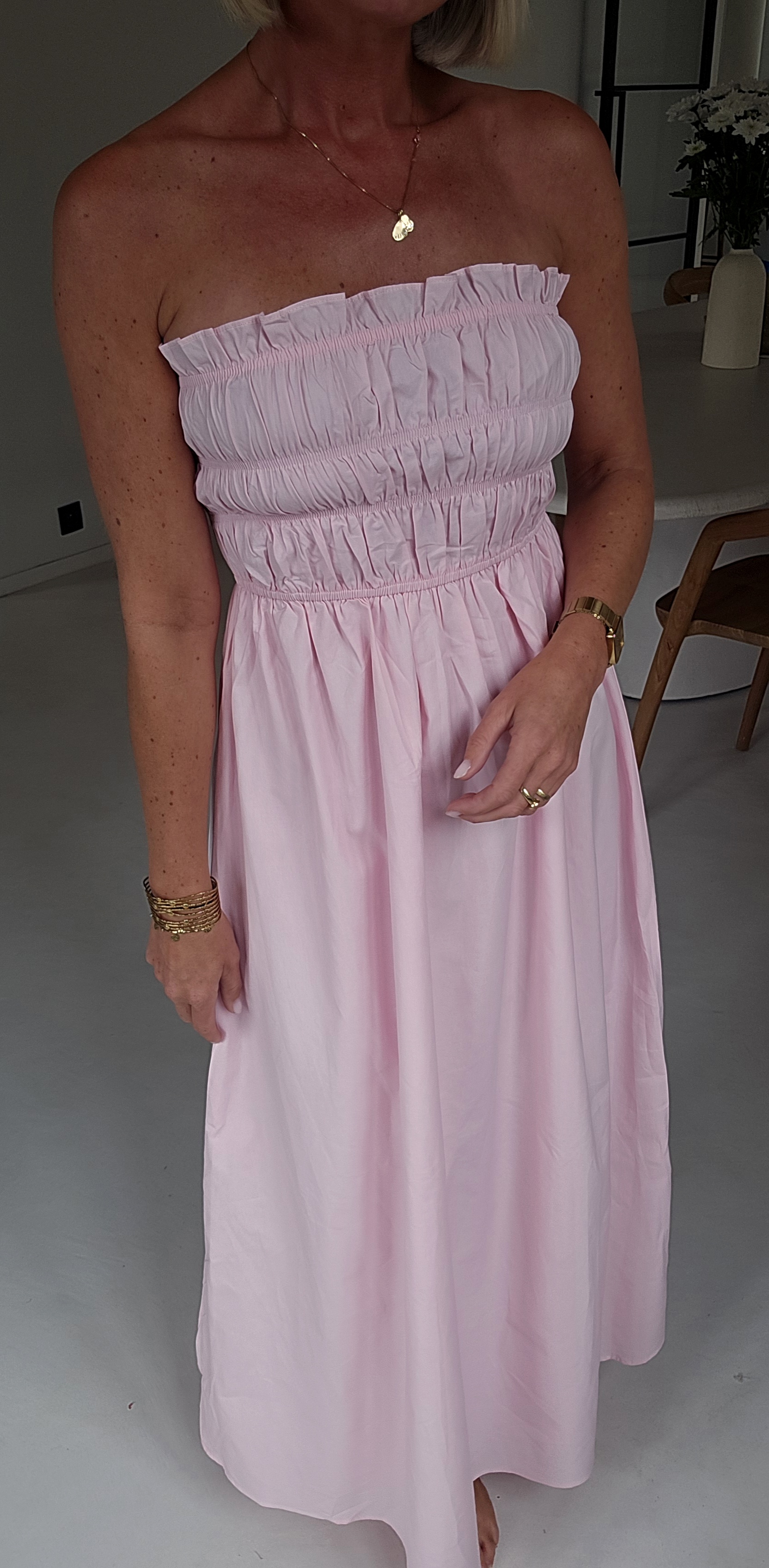 BENTHE bustier dress soft pink