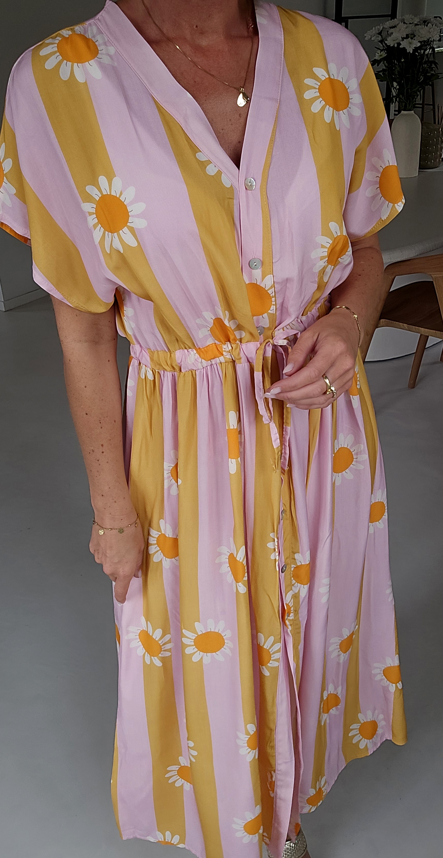 SUMMINE maxi viscose dress pink