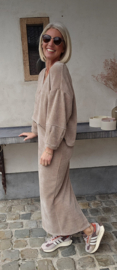 MANDA velvet set taupe
