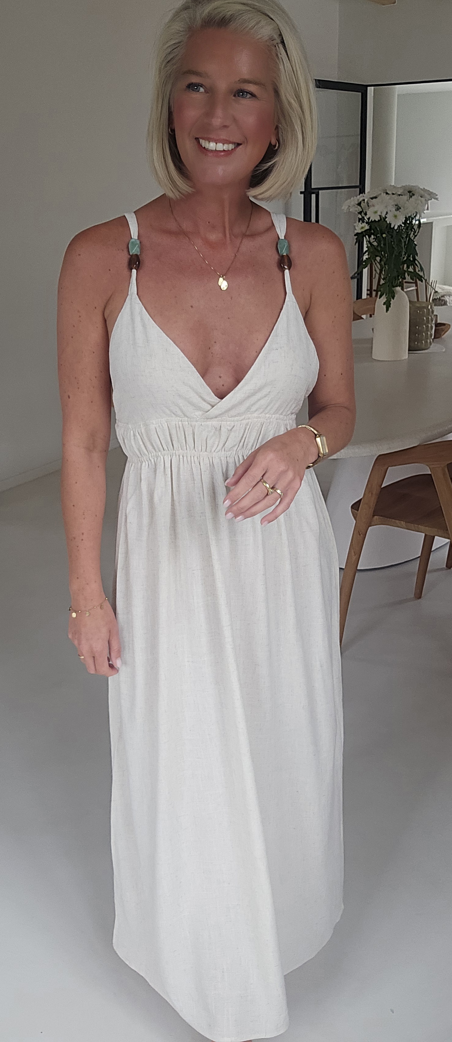 STERRE maxi viscose linen dress