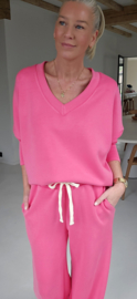 ADELINE v-neck jogger set pink