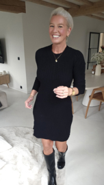 SOFT RIB knit dress black