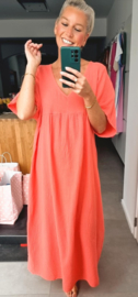 RIMINI maxi tetra dress coral