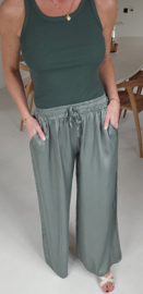 SALLI satin loose pants khaki