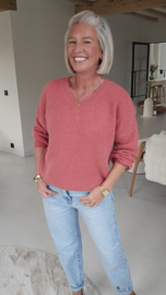 SOFT EMBRACE v-neck knit old pink