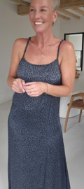 LEO maxi satin dress navy