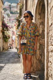 VANESSA retro flowered dress multi