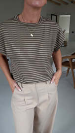 CARO striped T-shirt taupe