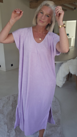 DIDI maxi terry T-shirt dress lilac v-neck