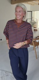 AMANDA striped sweatshirt chocolat navy