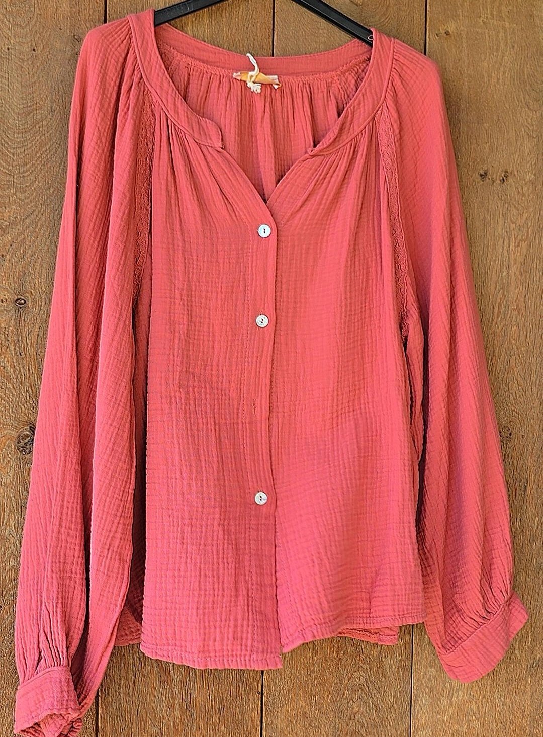 tetra blouse Mao kraag terra
