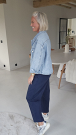 CALM CURRENT relaxed carrot pants navy