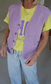 MELIA sleeveless teddy jacket lilac