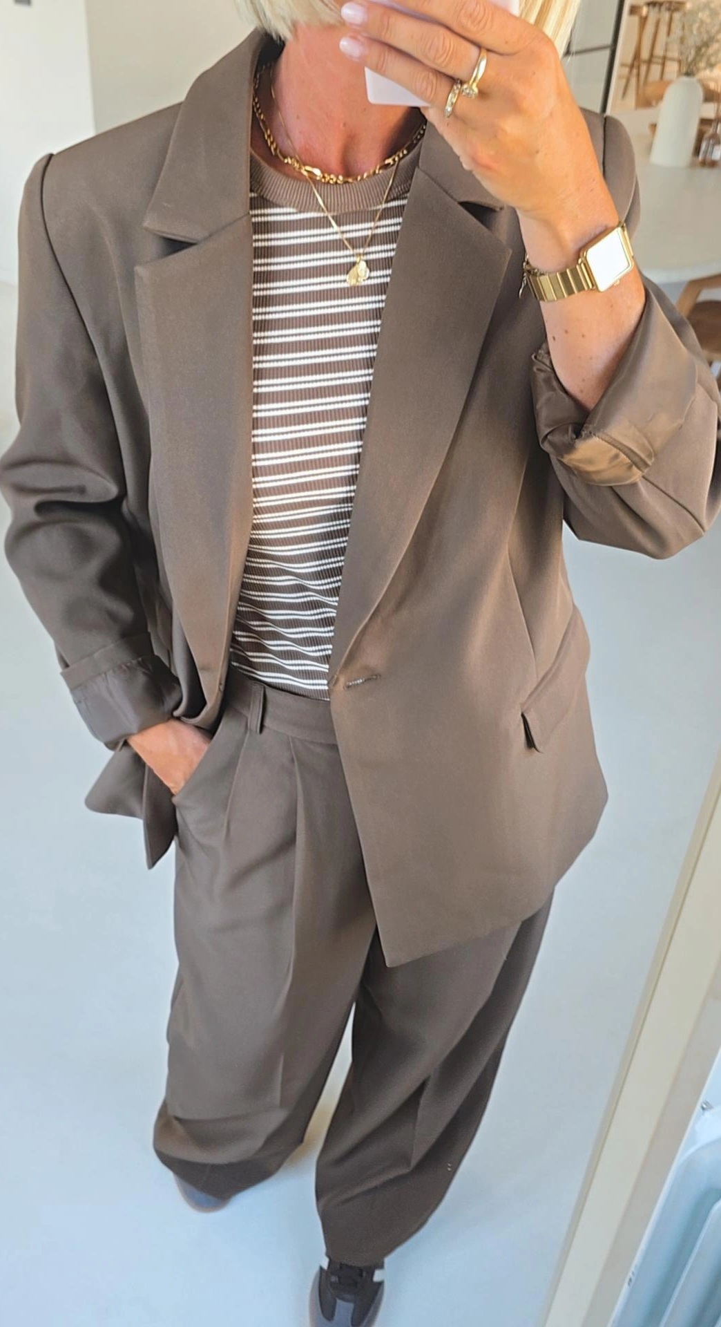 BILLIE-JEAN suit pants darker taupe