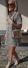 LEO shorter jeans dress beige