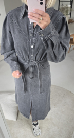 MADELON maxi jeans dress washed black
