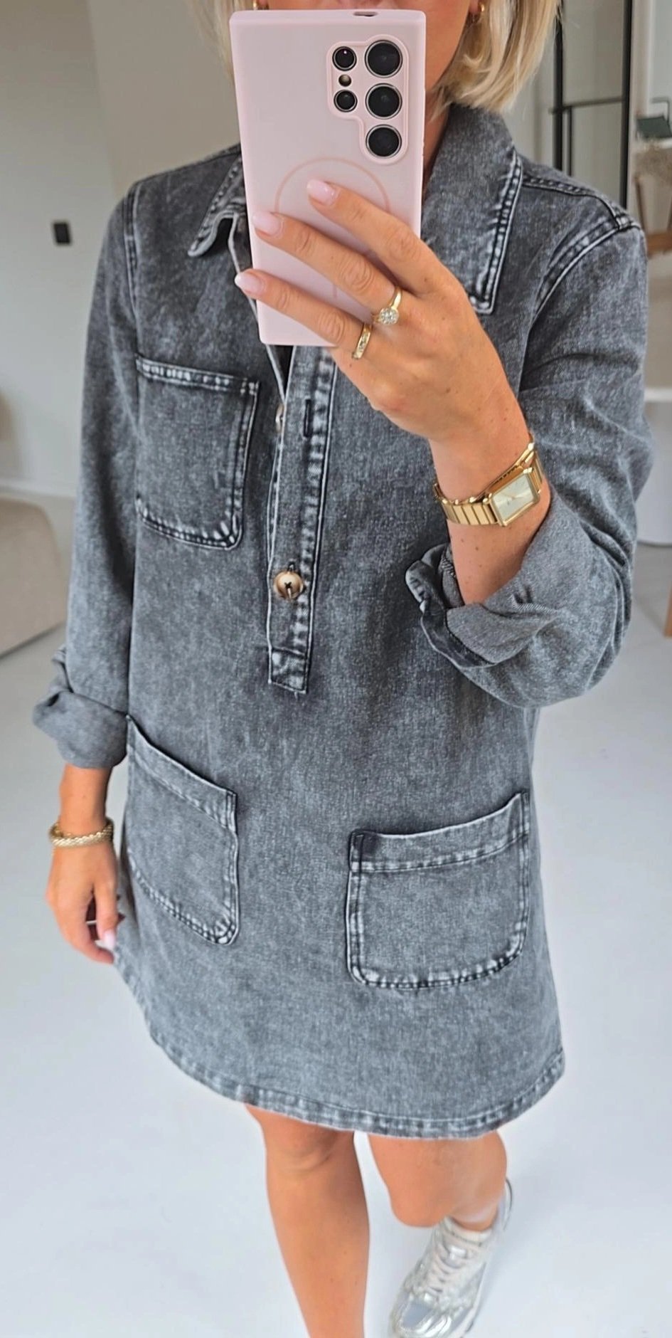 THE PERFECT jeans dress washed black