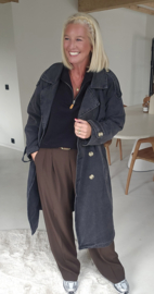 DAHNÉ maxi trench coat black jeans