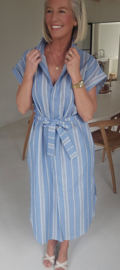 ELIZA striped maxi shirt dress blue