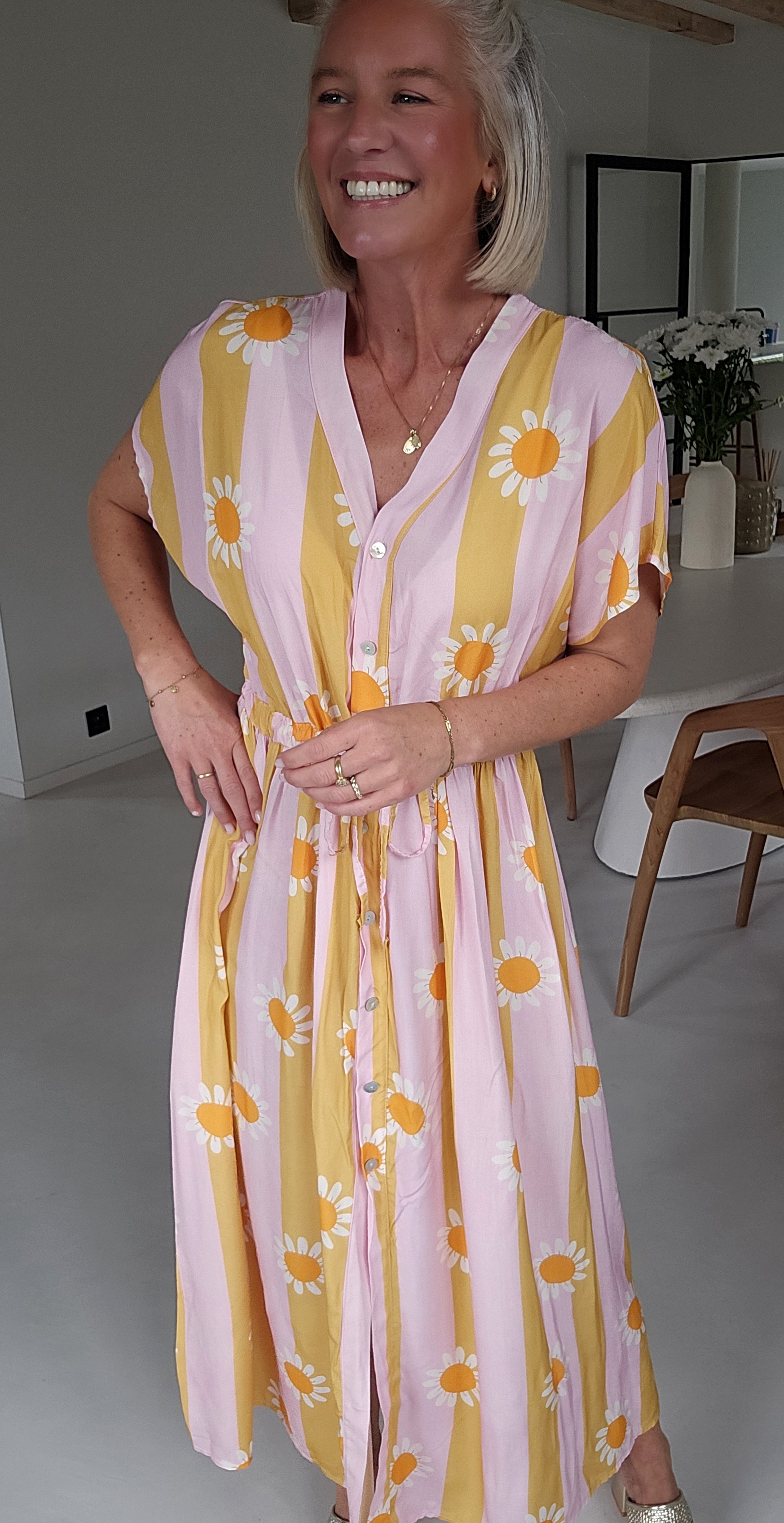 SUMMINE maxi viscose dress pink