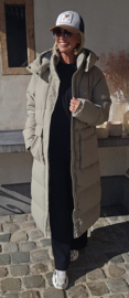 TAMMIE maxi winter puffer coat soft taupe