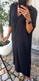 RHEA maxi shirt dress black