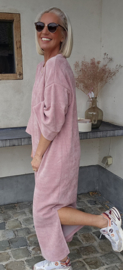 MANDU soft velvet maxi dress soft old pink