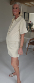 THE PERFECT JEANS dress short-sleeved beige