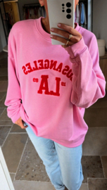 LA cotton sweatshirt pink