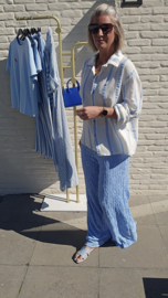 JANE striped tetra shirt blue