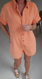 JINA jeans playsuit peach