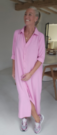 RHEA maxi shirt dress baby pink