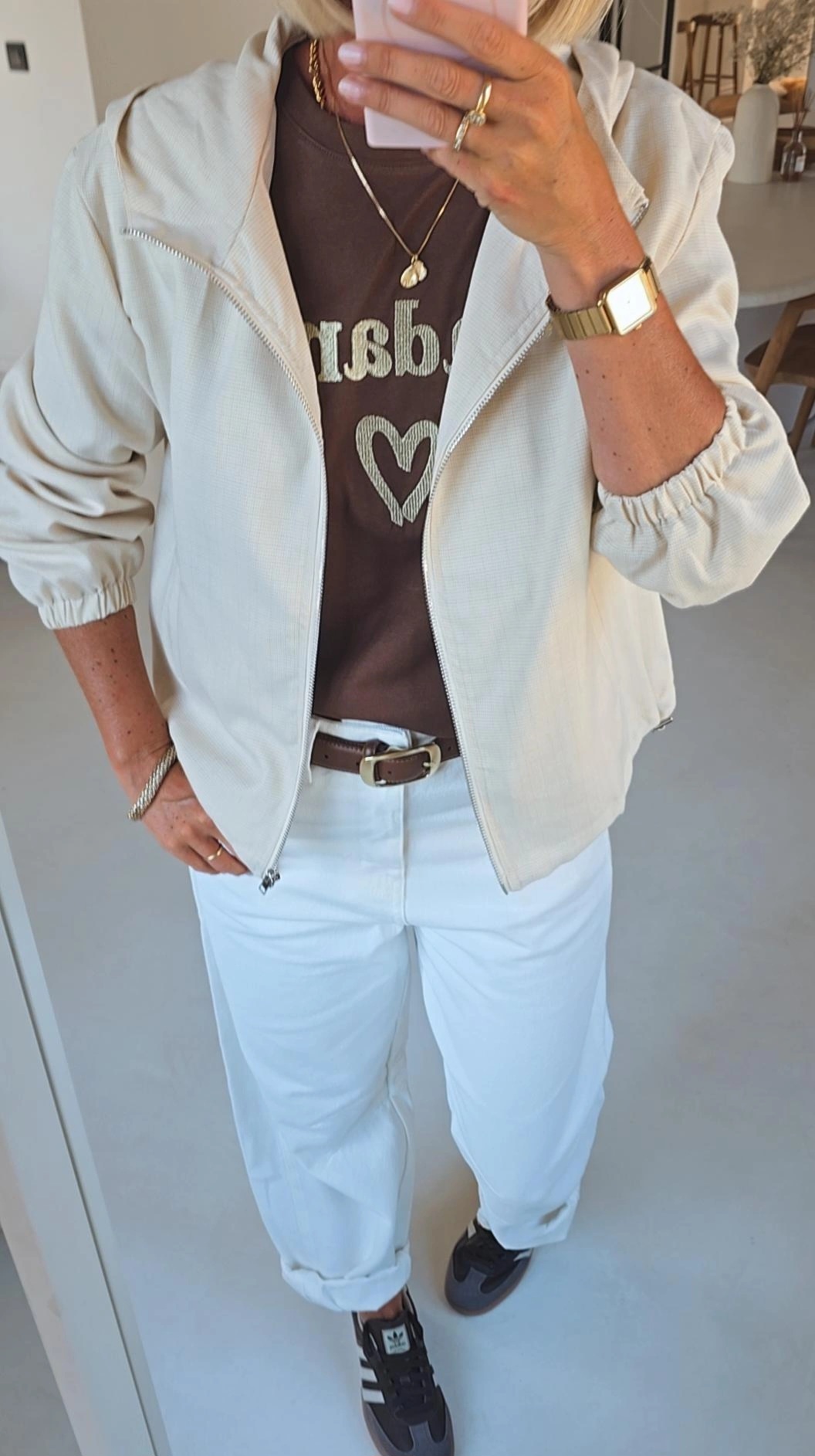 CINDI jacket beige with hoodie