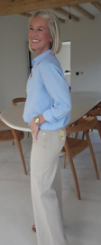 ALIA cotton shirt blue golden buttons