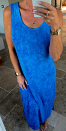 DIDI terry maxi sleeveless dress kobalt blue