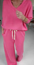 ADELINE v-neck jogger set pink