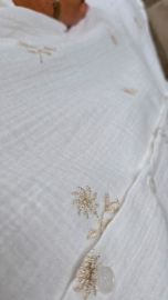 GOLDEN FLOWER tetra shirt dress white
