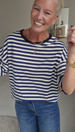 AYLIN oversized striped T-shirt navy