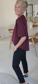 JANE short-sleeved sweatshirt burgundy