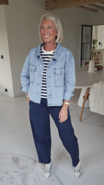 CALM CURRENT relaxed carrot pants navy