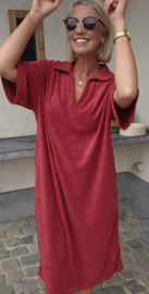DIDOE maxi sponge dress burgundy