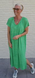 DIDI maxi terry T-shirt dress green v-neck