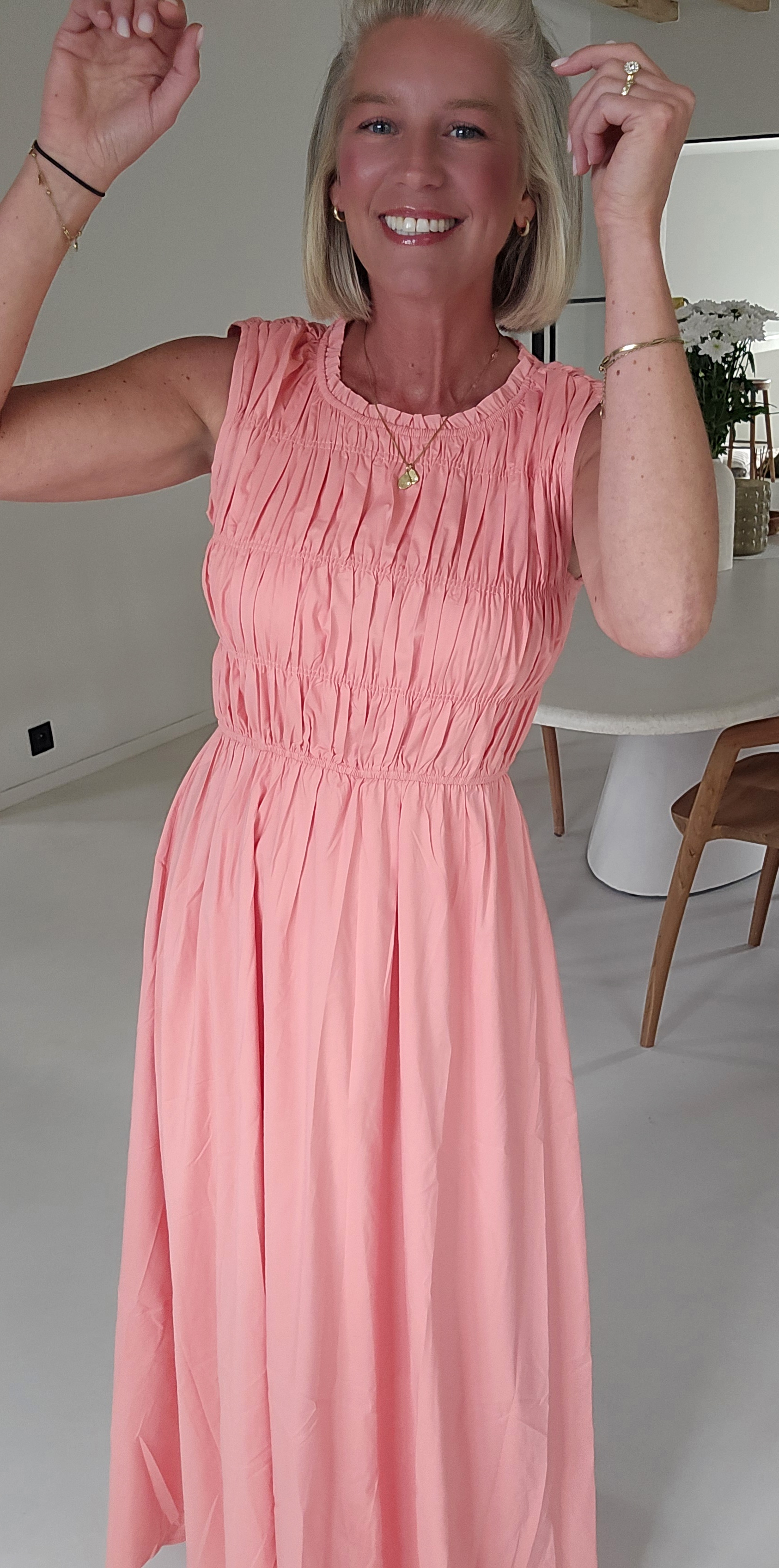 MARINI maxi dress salmon pink