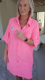 TULUM sponge dress neon pink