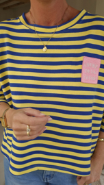 CRÈME DE LA CRÈME short-sleeved sweatshirt blue yellow