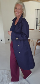 JOLANDE maxi trench coat navy