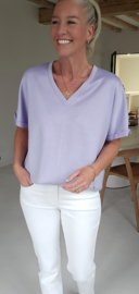 BRIA short-sleeved v-neck sweatshirt soft lilac