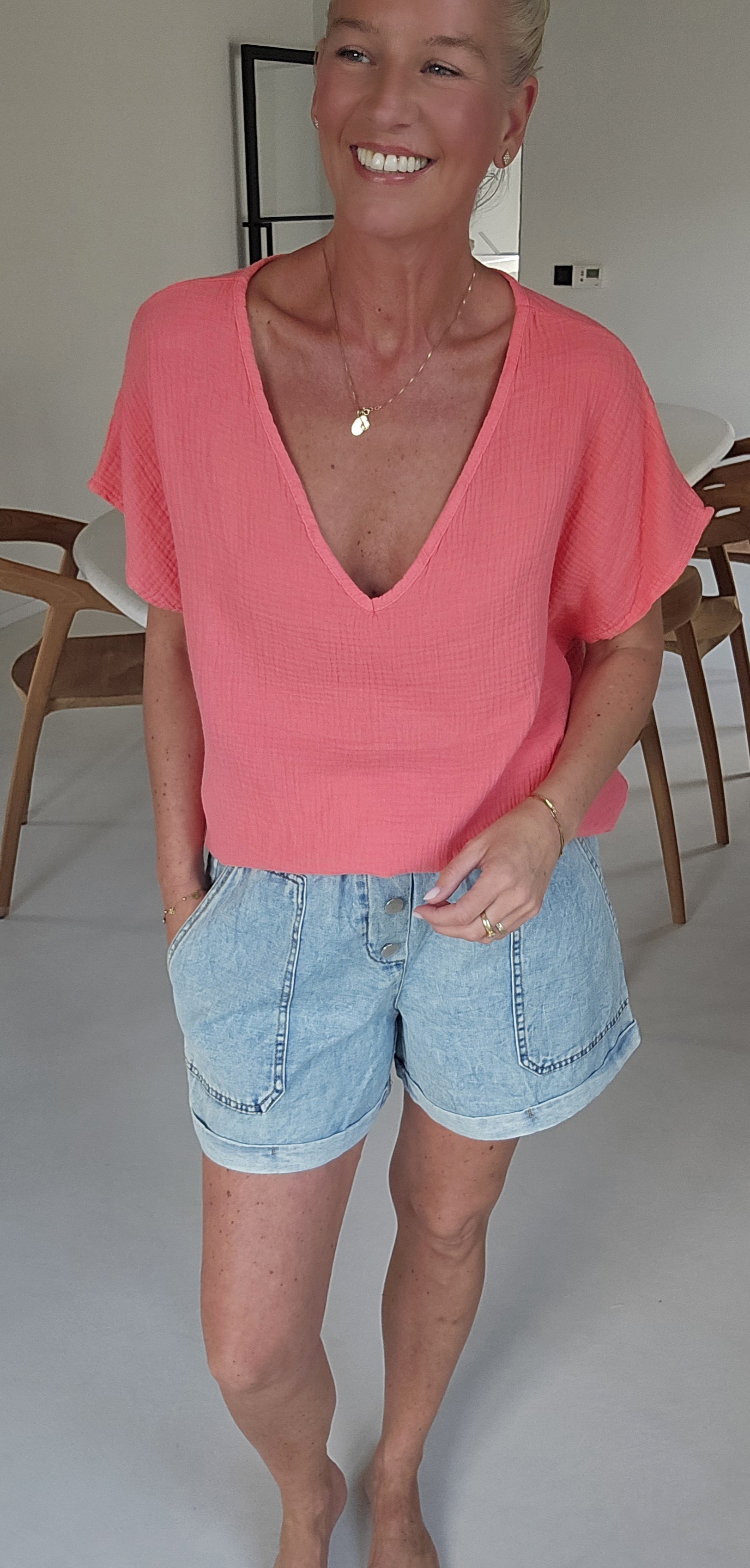 AMALFI tetra tee peach