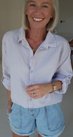 LAURA striped cotton shirt lilac