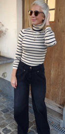 COLIN soft striped turtleneck knit
